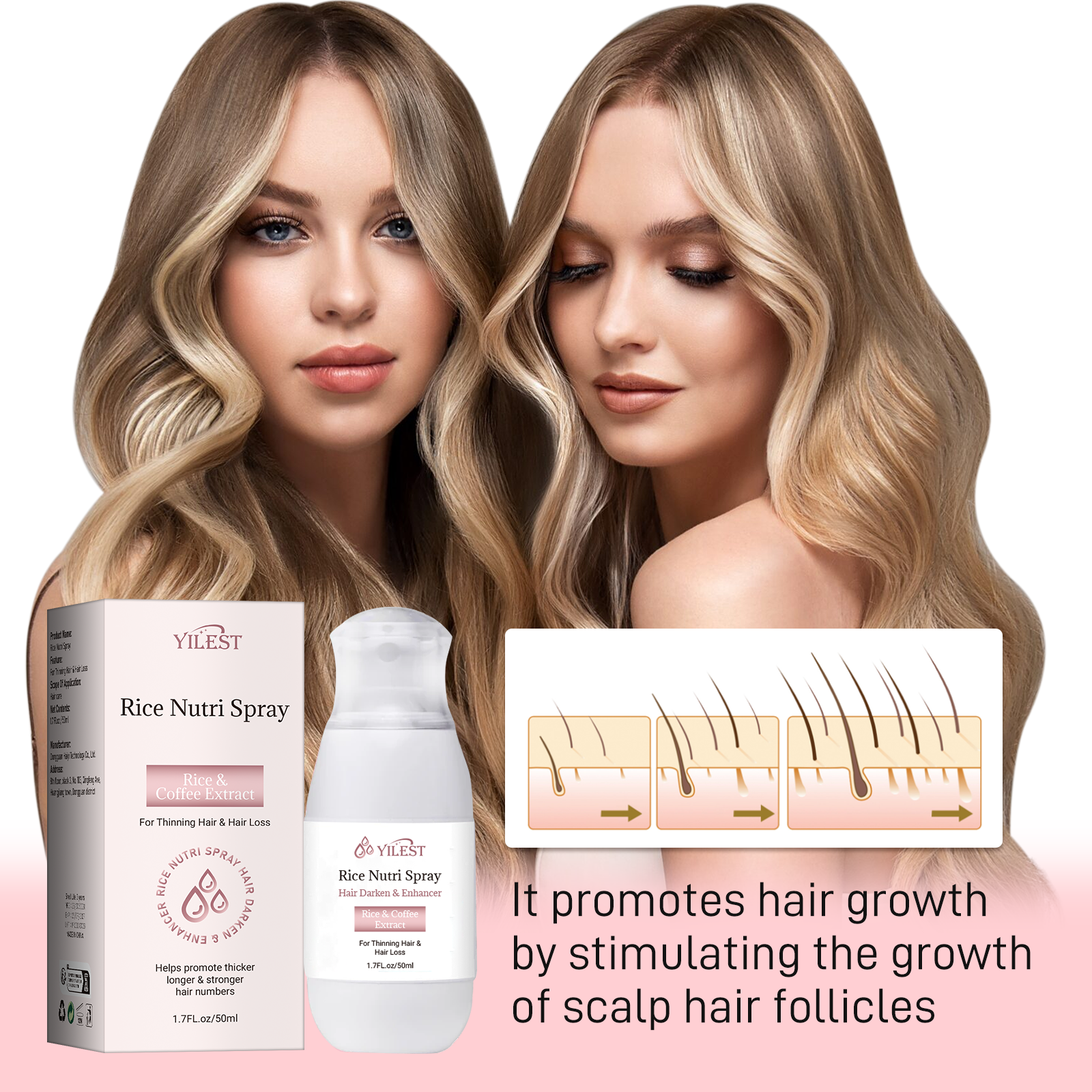 Hair Care With Rice Water - Rice Water Spray Hair Strengthens Thickening