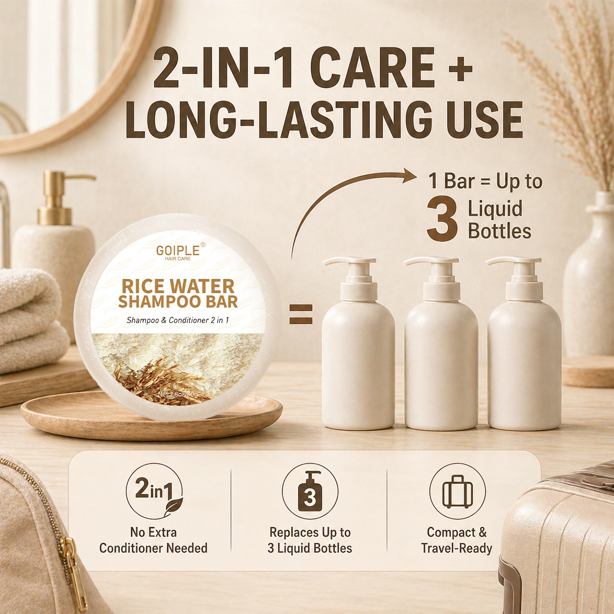 GOIPLE 80g Rice Water Hair Soa - огляд і ціна Hair Care With Rice Water