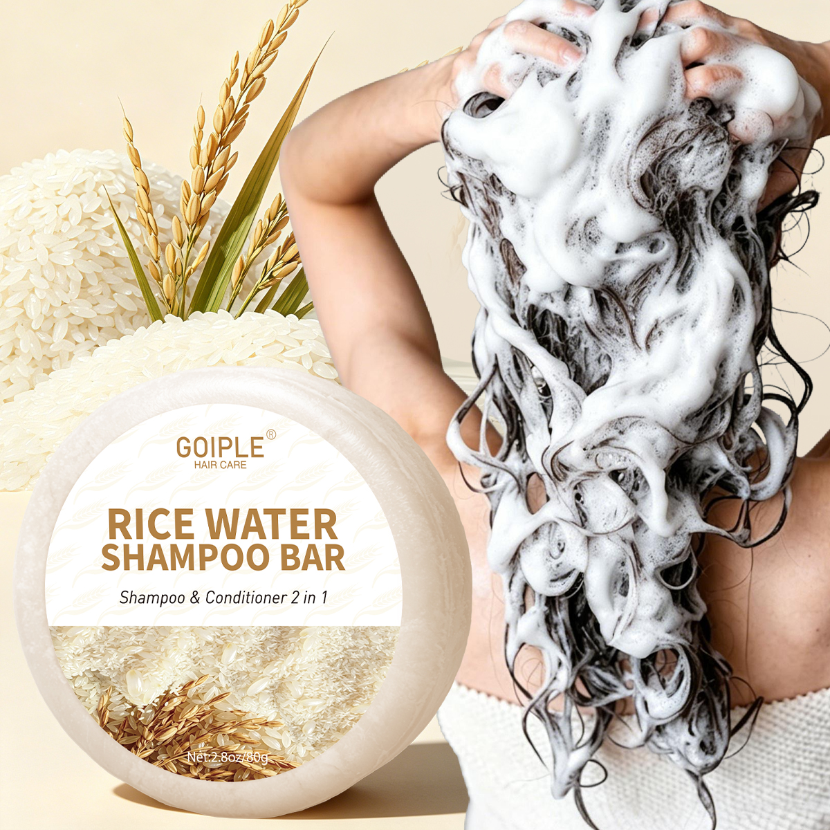 Natural Rice Water Shampoo Bar - огляд і ціна Hair Care With Rice Water