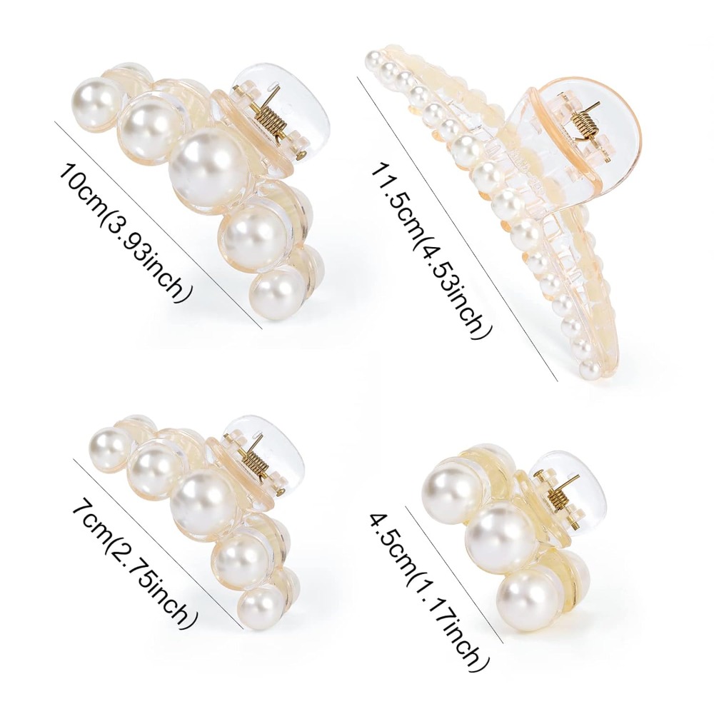 4 Pack Large Pearl Hair Claw C - огляд і ціна Hair Clip Claw Large
