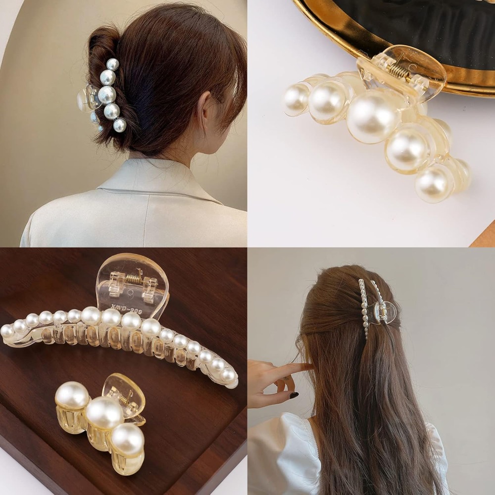 4 Pack Large Pearl Hair Claw C - огляд і ціна Hair Clip Claw Large