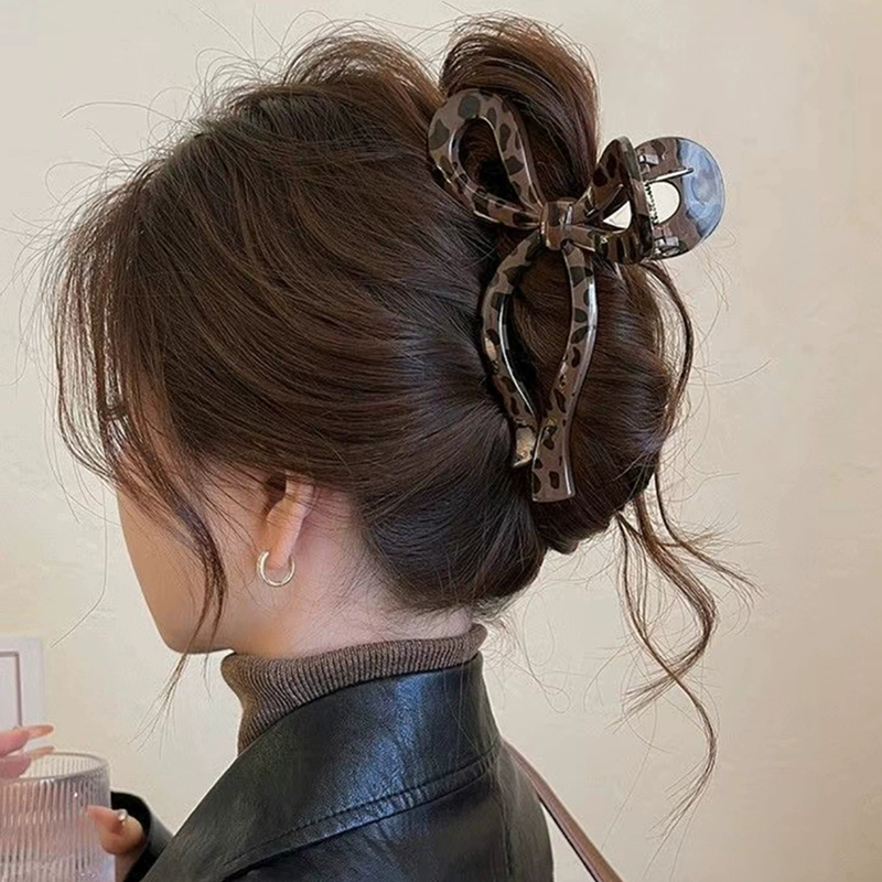 New Ponytail Leopard Bow Large - огляд і ціна Hair Clip Claw Large