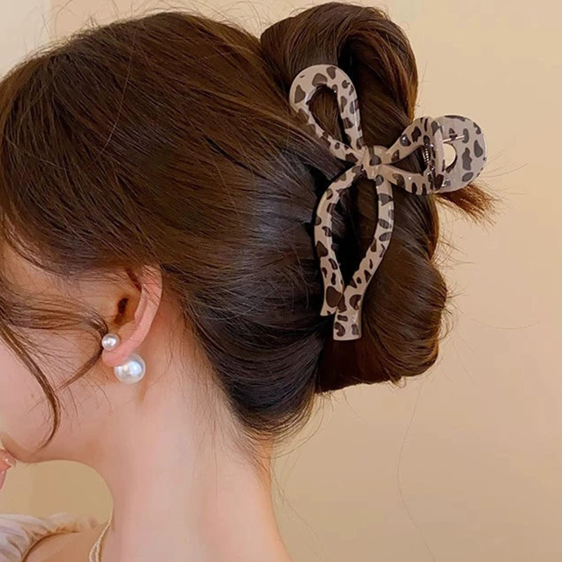 New Ponytail Leopard Bow Large - огляд і ціна Hair Clip Claw Large