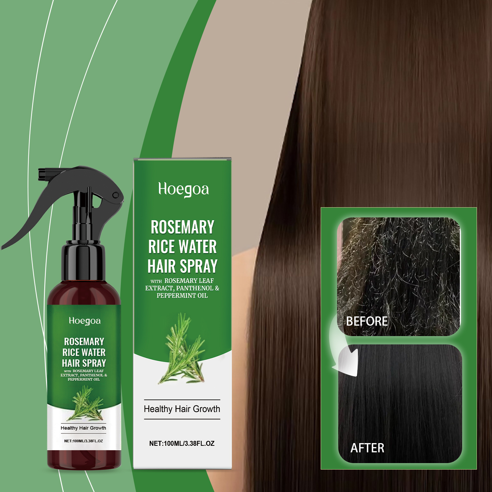 Rosemary Hair Spray With Rice  - огляд і ціна Hair Care With Rice Water