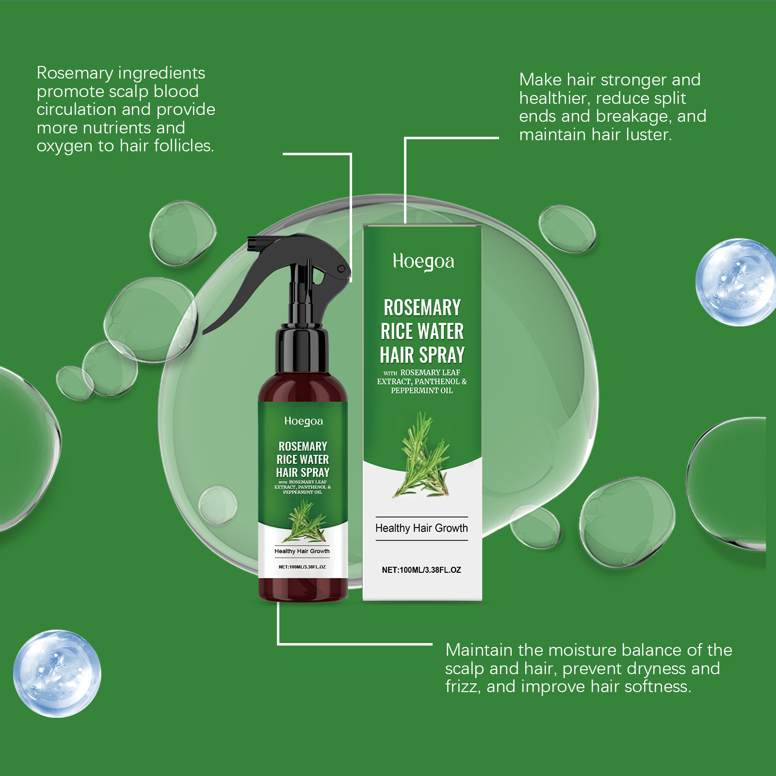Rosemary Hair Spray With Rice  - огляд і ціна Hair Care With Rice Water