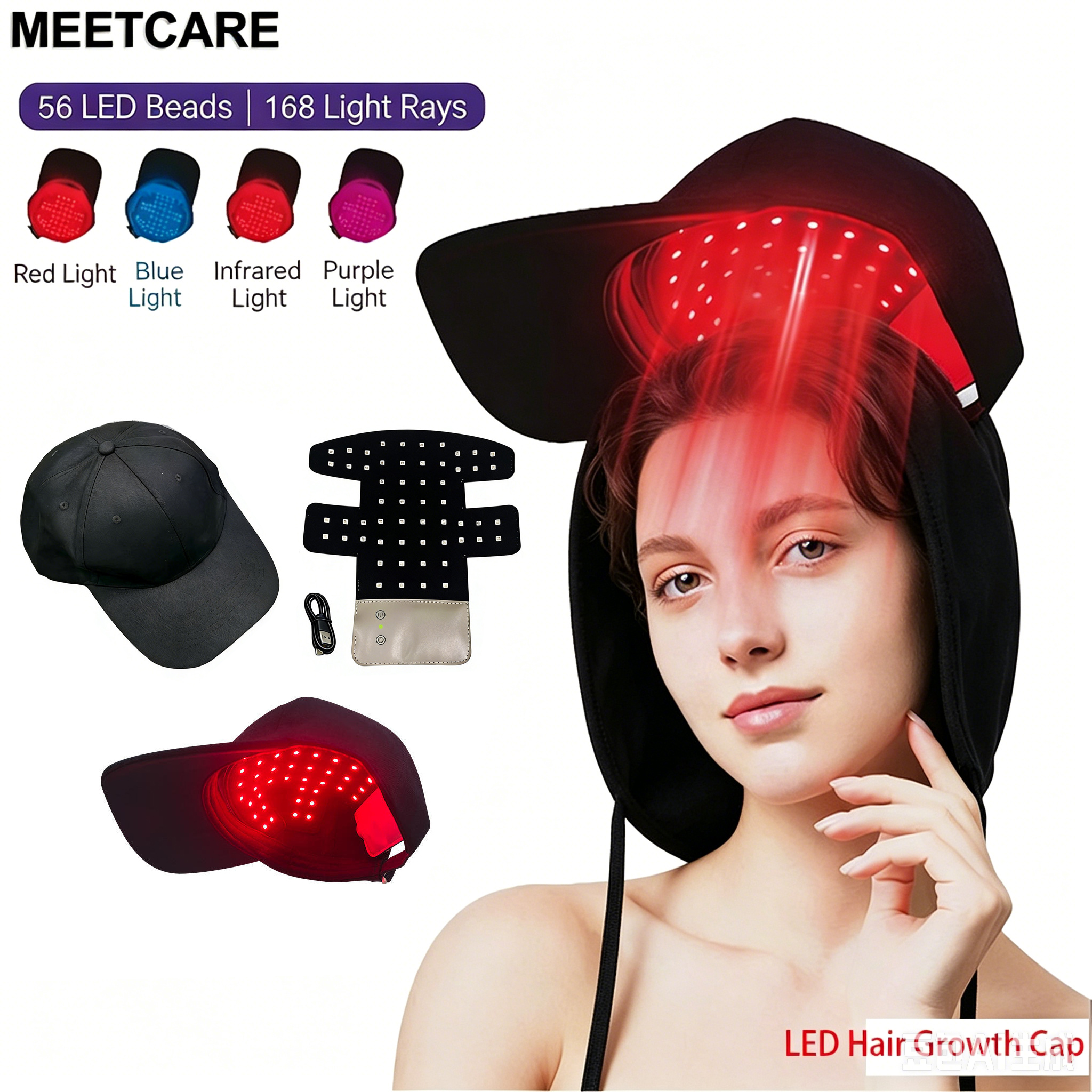 LED Hair Growth Helmet Cap wit - огляд і ціна Hair Care With Protein
